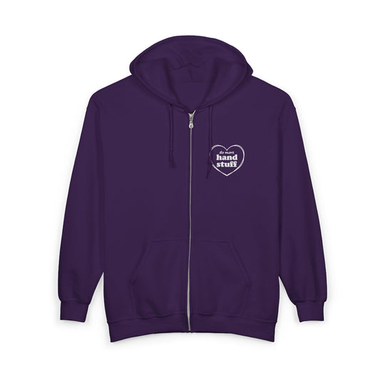 do more hand stuff - embroidered Unisex Heavy Blend™ Full Zip Hooded Sweatshirt