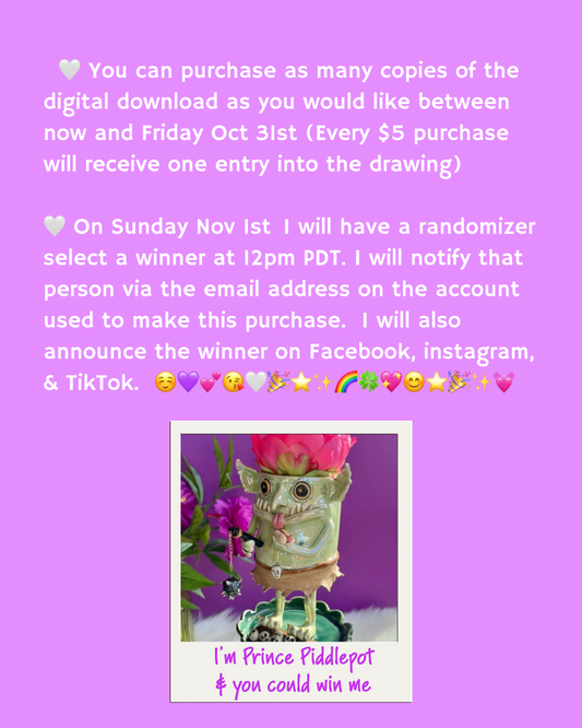 Ticket for a chance to win Prince Piddlepot- the peeing goblin planter.  Please read listing 💜